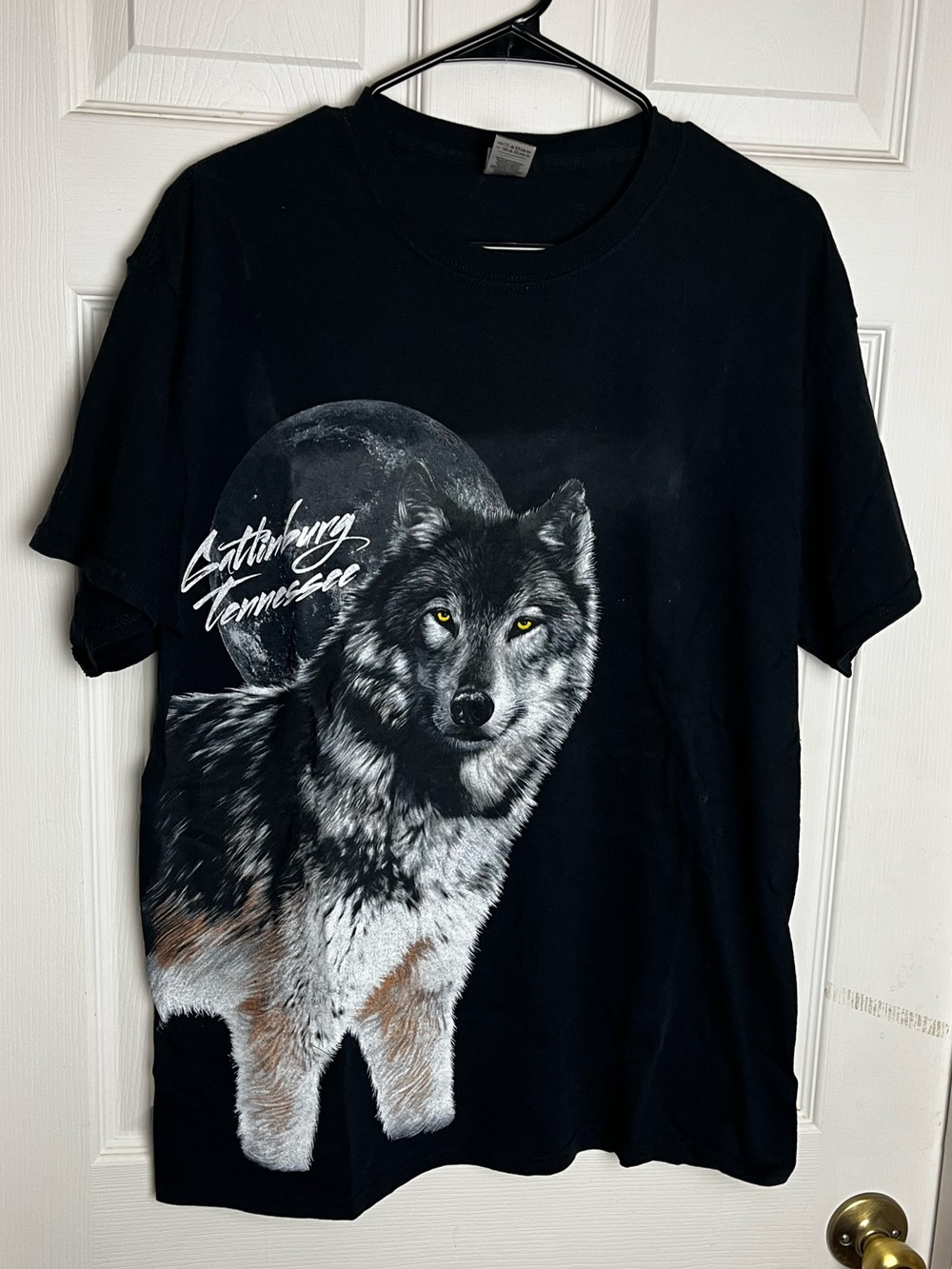 Black Gatlinburg Tennessee Wolf Moon T‑Shirt